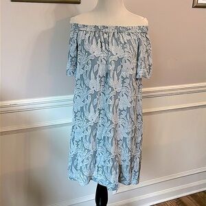 EUC H&M Premium Selection Off Shoulder Silk Blend Mini Dress Womens Size 6